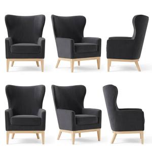 Fauteuil d'appoint de luxe moderne pour salon avec coussin amovible et structure en bois conique pour chambre, appartement, hôtel - Product Image 3