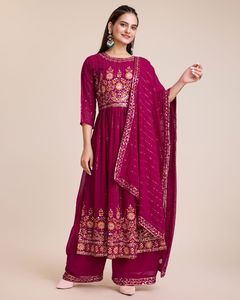 Sharara Kurti de diseño moderno de lujo de alta calidad con traje Dupatta Salwar para bodas y fiestas de proveedor indio - Product Image 3