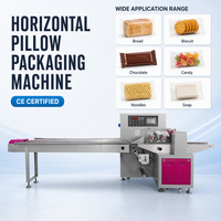 Machine d'emballage horizontale à grande vitesse pour biscuits, bonbons, produits de boulangerie et cartes