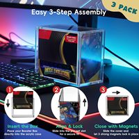 Caja de Exhibición de Acrílico Transparente con Tapa Magnética para Tarjetas Pokémon TCG, Almacenamiento, Colección, Protección Contra el Polvo