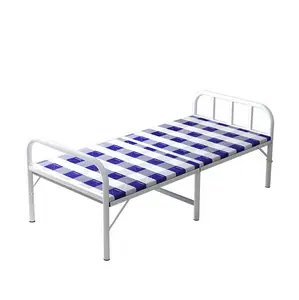 厂家批发低成本便携式床垫钢铁金属单人可折叠折叠床