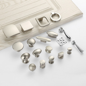 Poignée de meuble minimaliste moderne en alliage de zinc, bouton rond durable pour tiroir et porte, quincaillerie de mobilier - Product Image 1