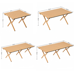 <span class=keywords><strong>Mesa</strong></span> Plegable Portátil para Acampar con Base de Trípode de Acero al Carbono, Forma Rectangular para 4 Personas, Diseño <span class=keywords><strong>Enrollable</strong></span> para Picnic y Barbacoa al Aire Libre - Product Image 6