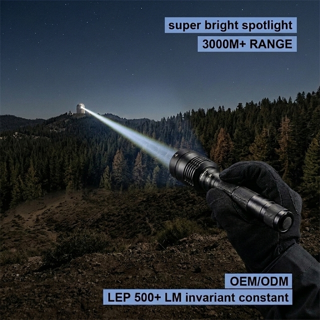 Custom Professional 11W LEP Flashlight 3Km Long Range IP67 Waterproof Search Rescue Lamp Torcia Potente Lunga Distanza