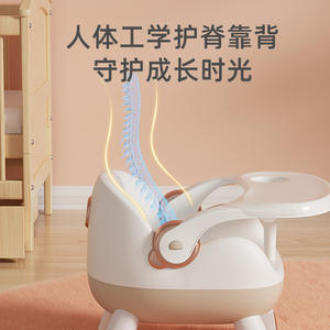 Silla alta para bebé personalizada, de plástico, multifuncional, de 1 a 2 años, silla de aprendizaje con bandeja y ruedas para comer - Product Image 3