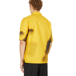 Nuovo stile tessuto di cotone collo largo manica corta Graffiti vernice Spray camicie per uomo - Product Image 4