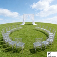 Chaise de mariage en acrylique transparente de style caméléon, design démontable en résine PC
