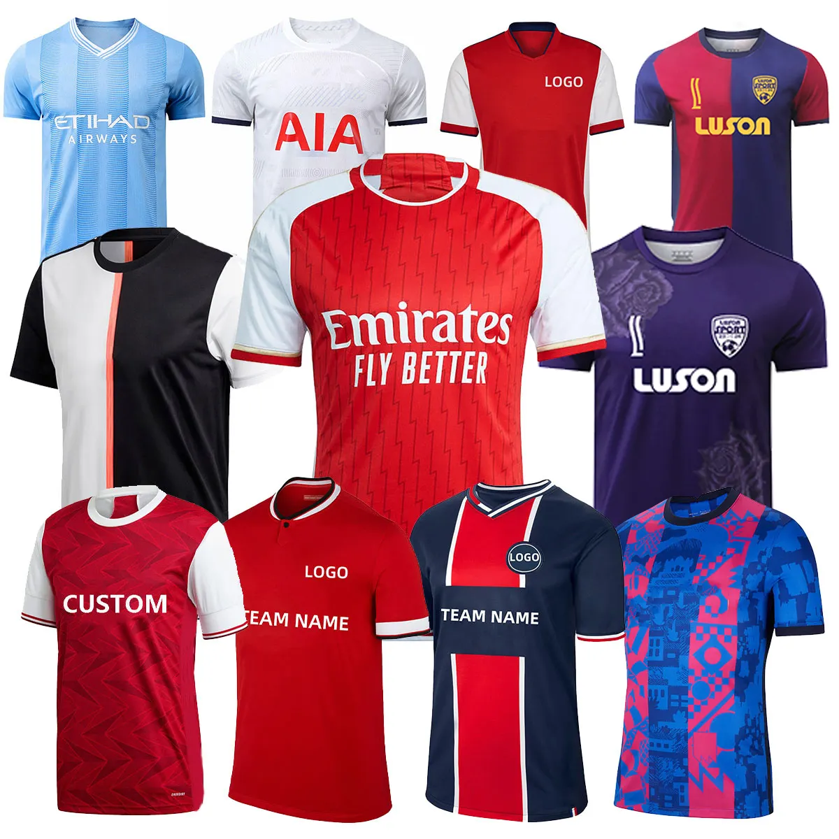 LUSON New Soccer Training Kit Club Soccer Jersey Original Quality For Team And Club Custom Football Jerseys
