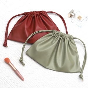 25*15Cm Colorful Waterproof Pu Leather Drawstring Cosmetic <b>Bag</b> Custom Logo Printing Leather Travel Makeup Pouch <b>Dust</b> Leather <b>Bag</b> - Product Image 1