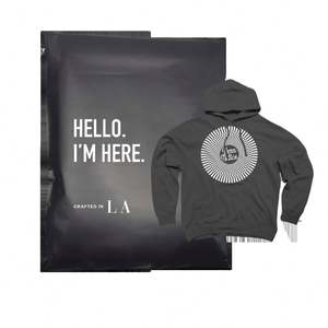 Sobres de Envío de Poliéster Negro Mate Biodegradables con Logotipo Personalizado para Ropa, Bolsas de Correo para Camisetas - Product Image 1