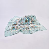 Foulard carré 100% soie, imprimé floral vintage, châle de luxe pour femme, couvre-chef