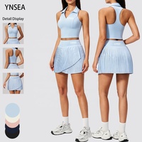 Shorts de sport ajustés YNSEA pour fitness et yoga, ensembles de golf et yoga, jupe de tennis unie respirante avec col