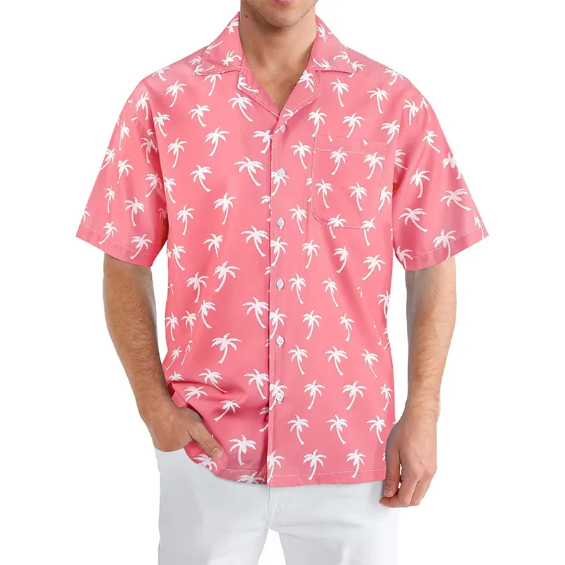 2024 Sea Side Tops Button up Camisas Hombres Ropa de playa Ropa Camisas hawaianas Aloha Camisas casuales para hombres