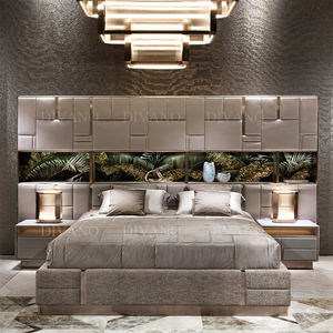 Conjunto <span class=keywords><strong>de</strong></span> cama moderna <span class=keywords><strong>de</strong></span> lujo para dormitorio, mueble tapizado con Marco, tamaño king size - Product Image 3