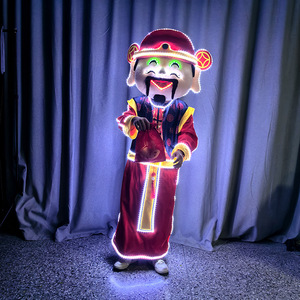 ชุดมาสคอตเทพเจ้าแห่งความมั่งคั่งปีมังกรแบบ LED สำหรับผู้ใหญ่ ชุดแสดงบนเวทีสำหรับการสวดมนต์เพื่อความมั่งคั่ง - Product Image 4