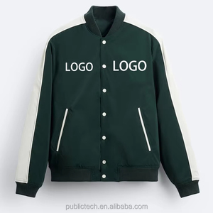 Veste universitaire d'automne-hiver personnalisée OEM pour hommes avec col veste universitaire en satin brodé avec logo personnalisé vierge pour hommes - Product Image 3