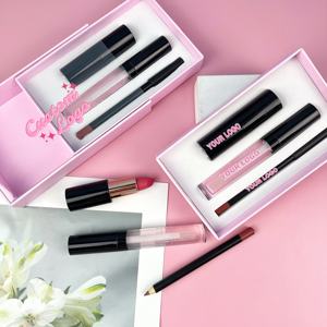 Cosméticos de etiqueta privada 3 en 1 Juego de labios de larga duración Etiqueta privada Brillo Líquido cremoso Lápiz labial Delineador de labios <span class=keywords><strong>Mirada</strong></span> de labios Kit de 3 uds - Product Image 4