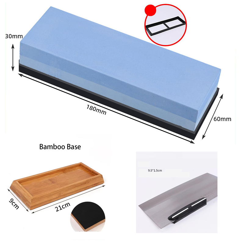 Doble piedra azul + Base de bambú + Set de fijador