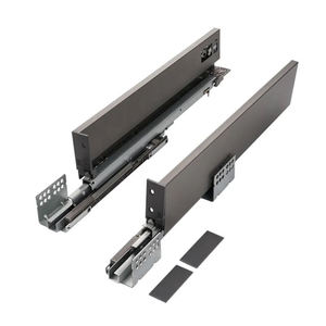 Glissières sous-montées Euro Style 270-550 pour tiroirs, avec rail latéral carré étendu, ouverture par poussée et fermeture amortie, pour boîtes fines - Product Image 5