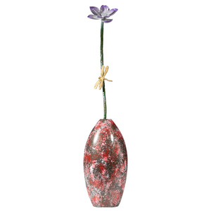 Vase à fleurs élégant en cuivre, motif libellule, fait main, décoration de table contemporaine, cadeau de pendaison de crémaillère - Product Image 1