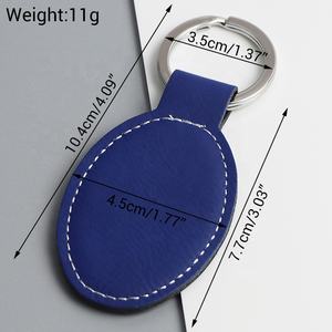 Llavero de Cuero Sintético Promocional Personalizable con Logotipo Grabado con Láser, Llavero Ovalado de Cuero PU - Product Image 2