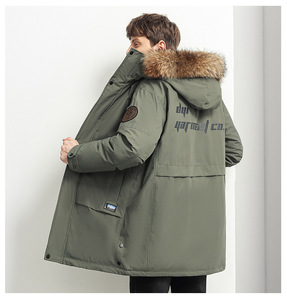 <span class=keywords><strong>Parka</strong></span> d'hiver épaisse à capuche en fausse <span class=keywords><strong>fourrure</strong></span> imperméable, manteau chaud tendance pour homme, design personnalisé, fabrication en usine - Product Image 3