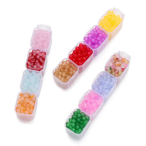 Perles de verre 4,5 mm, colorées, transparentes, rondes, en vrac, pour la fabrication de bracelets, accessoires de bijoux DIY - Product Image 3