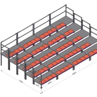 Petit gradin de portabilité de gradin de stade en aluminium de haute qualité avec Tribune de sièges bleus de roues