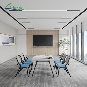 Mesa de Conferencia Moderna para Oficina con Sillas de Estructura Metálica - <span class=keywords><strong>Escritorio</strong></span> Grande para Sala de Reuniones de Uso Comercial - Product Image 2