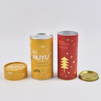 Thé riz épice chocolat gommeux capsule poudre supplément rond boîtes recyclables tube de papier carton de qualité alimentaire avec couvercle en métal