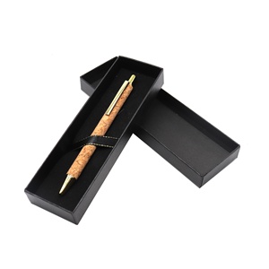 New hot business metal ball pen gold luxury office click vintage wood pattern logo printing pen with gift box