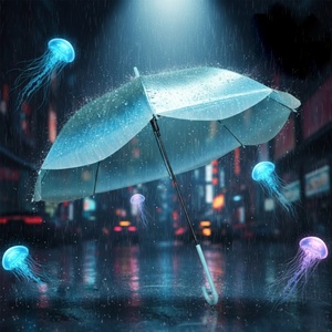 Modern Clear Bubble Dome Straight <b>Umbrella</b> 100cm Semi-Automatic POE PVC Fiberglass Sturdy Windproof Rain Sun Travel Wholesale - Product Image 1