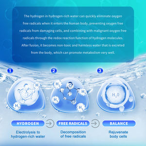 CE ROHS FDA 인증 휴대용 스포츠 H2 수소수 텀블러 생성기 6000/10000ppb USB 및 배터리 전원 지원 - Product Image 3