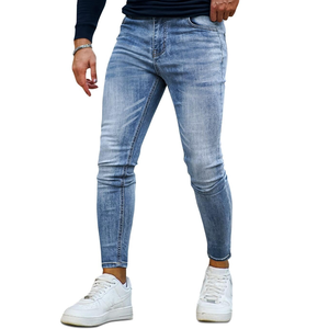OEM <span class=keywords><strong>Jeans</strong></span> Skinny elasticizzati taglio stivale da uomo High Street <span class=keywords><strong>Super</strong></span> <span class=keywords><strong>Stretch</strong></span> con decorazione con bottone rivetto ricamato - Product Image 1