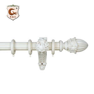 Tringle à rideau <span class=keywords><strong>en</strong></span> bois blanc Antique, accessoire décoratif moderne pour la maison, usine - Product Image 1
