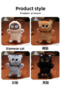 Marionnettes à main d'animaux à gros yeux mignons-Jouets à main en peluche pour chat et créature pour enfants contes, jeu de rôle et cadeau - Product Image 6