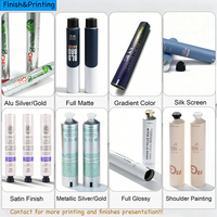 Vente en gros Tube de dentifrice vide ordinaire rechargeable pour dentifrice Conteneur Emballage en métal à presser noir Tubes en aluminium de 100ml