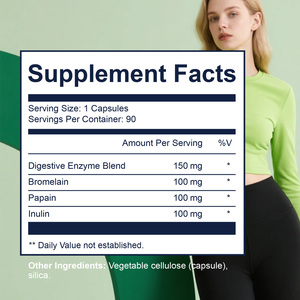 Miscela di Enzimi Digestivi Vegetali con Bromelina e Lattobacilli in Capsule, Supporto al Sistema Digestivo, Formula Vegetariana, Etichetta Privata Rapida - Product Image 4