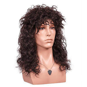 Pelucas de <span class=keywords><strong>Hombre</strong></span> Estilo <span class=keywords><strong>Mullet</strong></span> de 26 cm, Rizadas, para Halloween, Cosplay, Fiesta, Discoteca, Punk Rock, Color Rojo Jengibre - Product Image 4