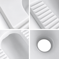 Ensemble complet de réservoir de toilettes à poser au sol Fender ; Cuvette de toilettes en céramique moderne et minimaliste pour salle de bain/toilettes publiques ; Anti-odeurs