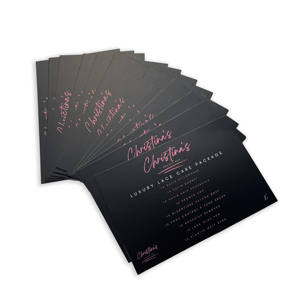 Cartes de remerciement haut de gamme avec gaufrage - Cartes noires avec dorure rose pour une reconnaissance de marque des clients - Product Image 3