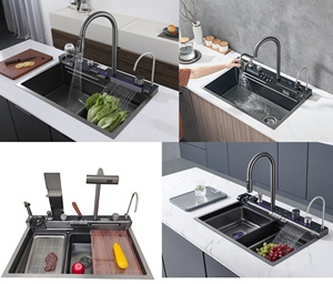 Grifo <span class=keywords><strong>de</strong></span> Cocina en Cascada con Pantalla Digital y Control <span class=keywords><strong>de</strong></span> Piano, <span class=keywords><strong>de</strong></span> Acero Inoxidable, con Lavavasos, Tendencia en <span class=keywords><strong>TikTok</strong></span> - Product Image 5