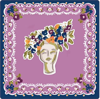 Tapis de mahjong série M175 à motif floral pour femme, antidérapant avec dos en caoutchouc et bords surpiqués, pour tables de mahjong