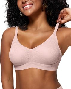 Soutien-gorge sans fil en dentelle pour femme, sans couture, à bonnets triangulaires, doux, fin et respirant, pour usage quotidien - Product Image 1