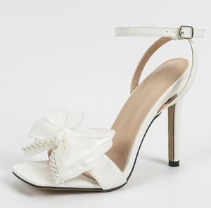 UP-2616j Women <strong>White</strong> Wedding Bridal Party High Heel <strong>Pumps</strong> Sexy <strong>Ladies</strong> Office Dress Ankle Strap Heeled Sandals - Product Image 6