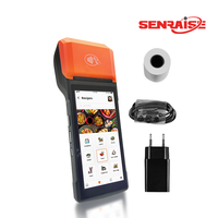 Terminal de point de vente portable Android avec écran de 5,5 pouces, 3 Go de RAM, 32 Go de stockage, option NFC, Bluetooth, imprimante thermique de 58 mm, caisse enregistreuse mobile