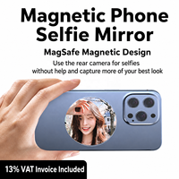 Miroir Selfie Magnétique en Aluminium pour iPhone 16, Accessoire Convexe pour Caméra Arrière, Idéal Vlog et Photos – Vente Flash