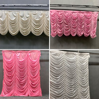 Rideau de fond de scène plissé en queue de poisson effet vague d'eau, draperies de luxe en velours pour cérémonie de mariage, fête et décoration d'événements