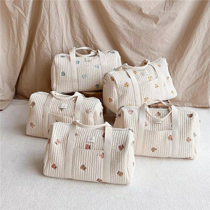 Nova Bolsa Maternidade 2024 Estilo Coreano Urbano Simples de Algodão com Zíper, Inspirada no Instagram, Grande Capacidade, Fofa e Prática para Armazenamento - Product Image 2