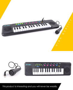 Enfants instruments de musique jouet 32 touches 2 voix 8-12 musique sélectionnée en plastique noir piano clavier - Product Image 3